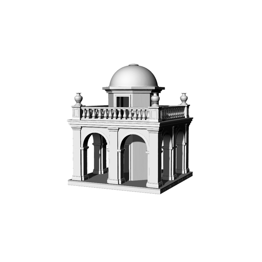 MRY-SFW LYTB312  Miniature Scene Building Model Neoclassical Style Double Pavilion Building