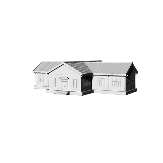 MRY-SFW LYTB318  Miniature Scene Building Model Camp Building Symmetrical Barracks Building