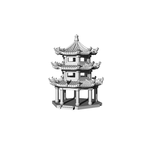 MRY-SFW LYTB327  Miniature Scene Building Model Chinese Jiangnan Garden Style Triple Eave Pyramidal Roof Octagonal Pavilion