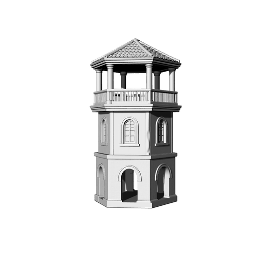 MRY-SFW LYTB338  Miniature Scene Building Model Neoclassical Hexagonal Viewing Pavilion Classical Warm Retro Ornament