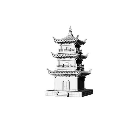 MRY-SFW LYTB340  Miniature Scene Building Model Chinese Single Three Storey Pavilion Tang Style Pavilion Ancient Style Ornament
