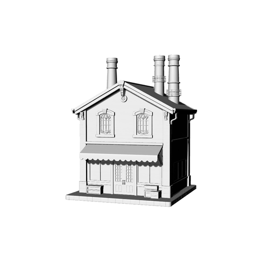 MRY-SFW LYTB348  Miniature Scene Building Model Steampunk Style Workshop European Retro Factory Building