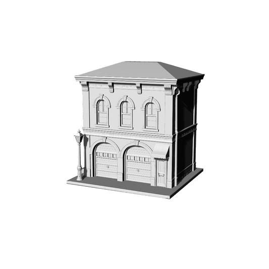 MRY-SFW LYTB354  Miniature Scene Building Model Neoclassical American Retro Fire Station Railway Sandbox Miniature Street View