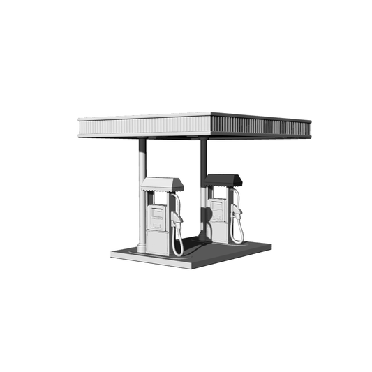 MRY-SFW LYTB364  Miniature Scene Building Model American Retro Gas Station Refueling Area Miniature Model Nostalgic Retro Ornament