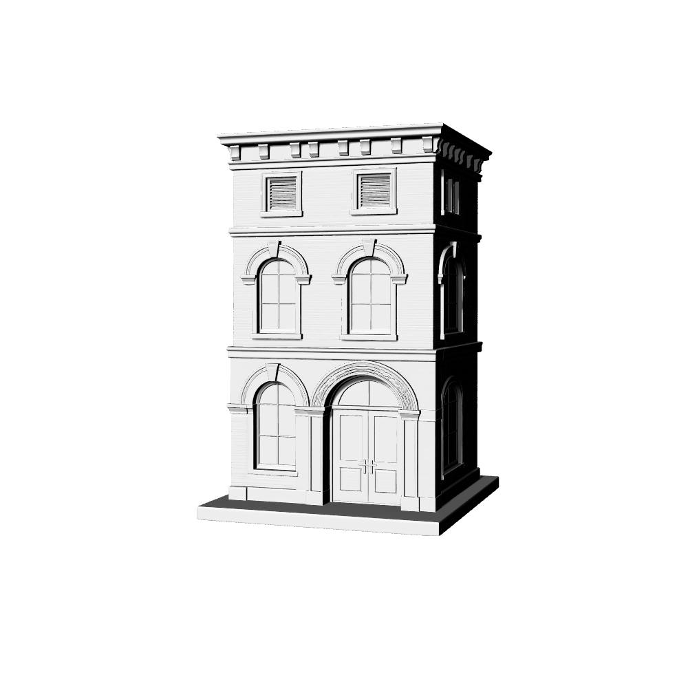 MRY-SFW LYTB369  Miniature Scene Building Model American Retro Nostalgic Building Three Storey Brick And Stone Building