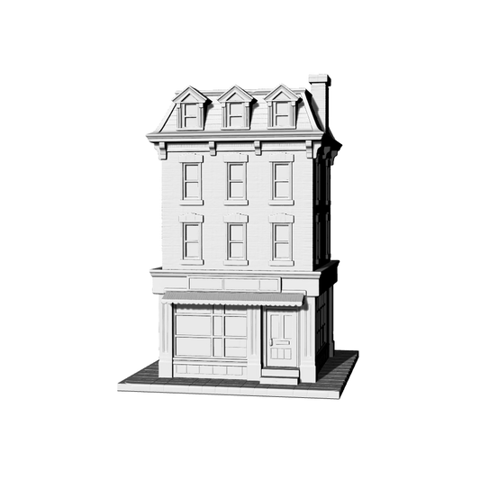 MRY-SFW LYTB373  Miniature Scene Building Model American Victorian Three Storey Commercial And Residential Townhouse Miniature Street View