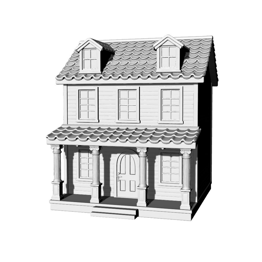MRY-SFW LYTB383  Miniature Scene Building Model American Classical Style Double Attic Cottage Country Building Ornament