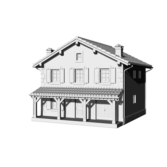 MRY-SFW LYTB391  Miniature Scene Building Model Basque Style Country Residential Building Model Building Ornament