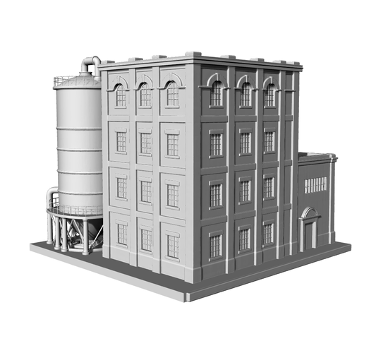 MRY-SFW LYTB399  Miniature Scene Building Model Industrial Style Pump House Building Combination Factory Decor Sand Table Decor