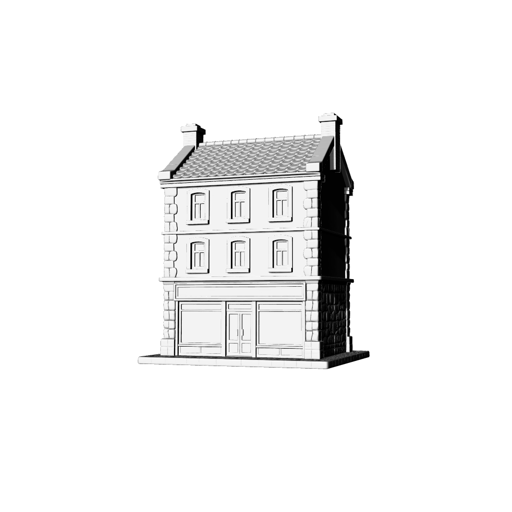 MRY-SFW LYTB400  Miniature Scene Building Model European Three Story Street Front Shop Commercial Residential Integrated Building Decor