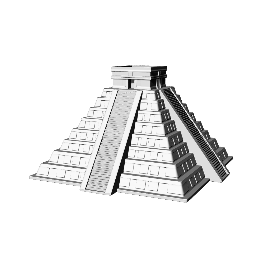 MRY-SFW LYTB404  Miniature Scene Building Model Chichen Itza Kukulkan Pyramid Building Model