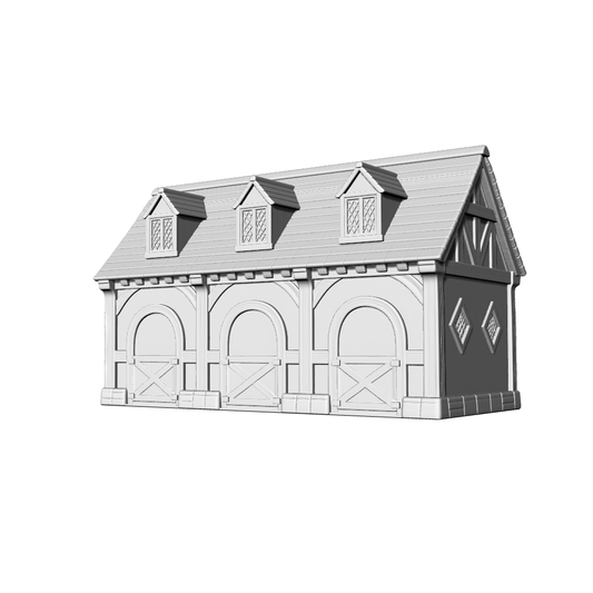 MRY-SFW LYTB407  Miniature Scene Building Model Medieval Tudor Style Stable