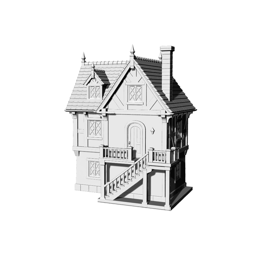 MRY-SFW LYTB409  Miniature Scene Building Model Medieval Tudor Style Three Story Villa Single Building Decor