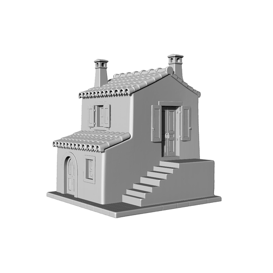 MRY-SFW LYTB412  Miniature Scene Building Model Mediterranean Style Country Two Story Residential Building