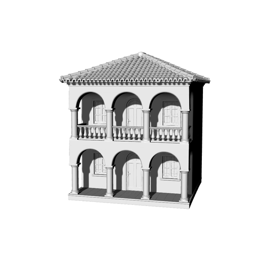 MRY-SFW LYTB415  Miniature Scene Building Model Mediterranean Style Two Story Arcade Single Building