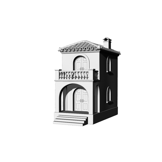 MRY-SFW LYTB419  Miniature Scene Building Model Mediterranean Style Two Story Residential Single Building