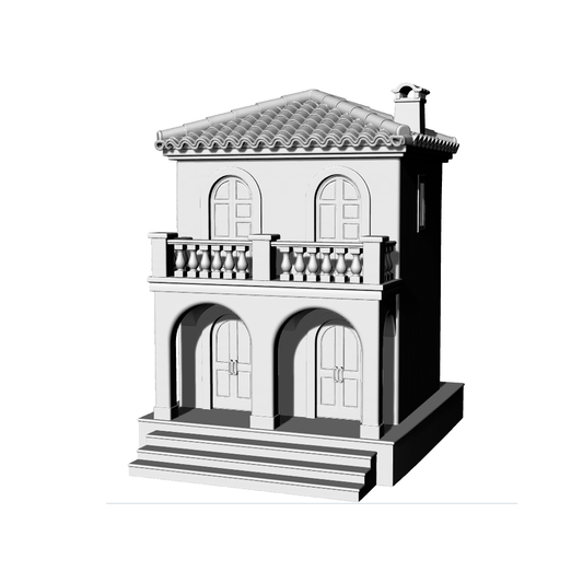 MRY-SFW LYTB420  Miniature Scene Building Model Mediterranean Style Two Story Building Coastal Town Building