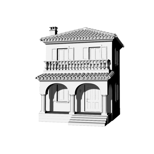 MRY-SFW LYTB421  Miniature Scene Building Model Mediterranean Style Two Story Residential Building Coastal Building