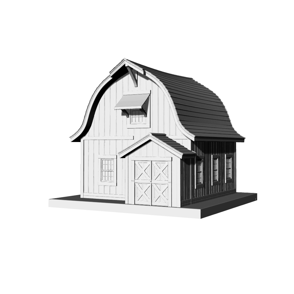MRY-SFW LYTB433C  Miniature Scene Building Model Colonial Revival American Agricultural Building Wooden Barn