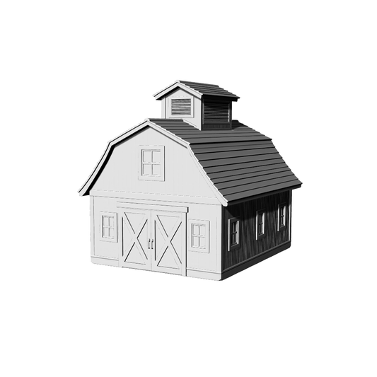 MRY-SFW LYTB433G  Miniature Scene Building Model Colonial Revival American Agricultural Building Wooden Barn