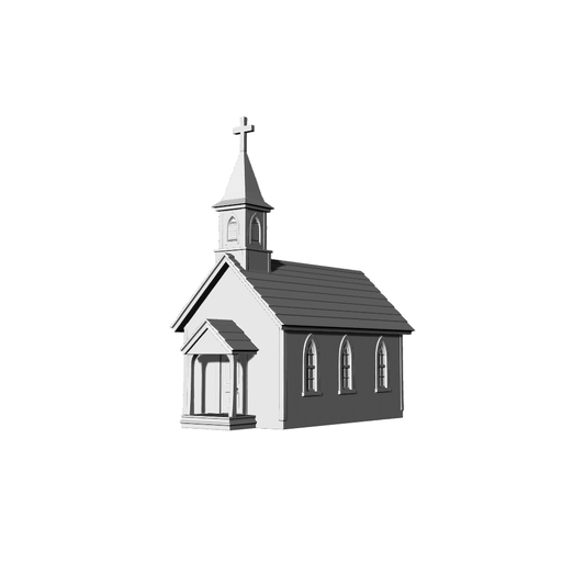 MRY-SFW LYTB434  Miniature Scene Building Model Colonial Revival American Single Building Church