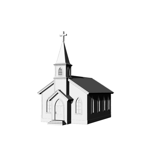 MRY-SFW LYTB434B  MMiniature Scene Building Model Colonial Revival American Single Building Church