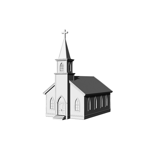 MRY-SFW LYTB434C  Miniature Scene Building Model Colonial Revival American Single Building Church
