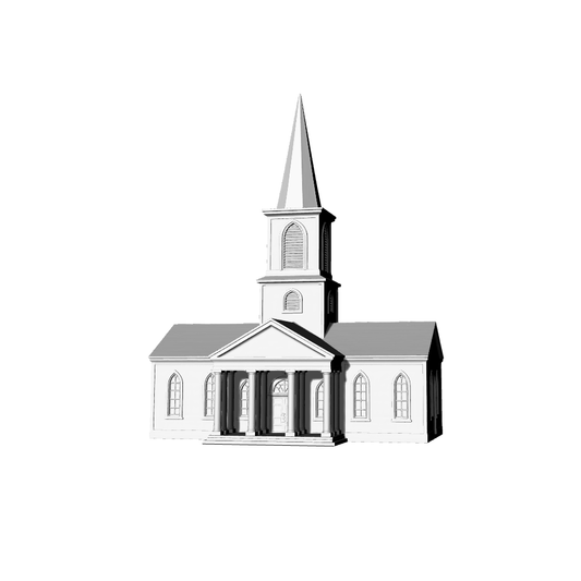 MRY-SFW LYTB434D  Miniature Scene Building Model Colonial Revival American Single Building Church