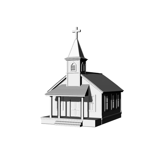 MRY-SFW LYTB434F  Miniature Scene Building Model Colonial Revival American Single Building Church