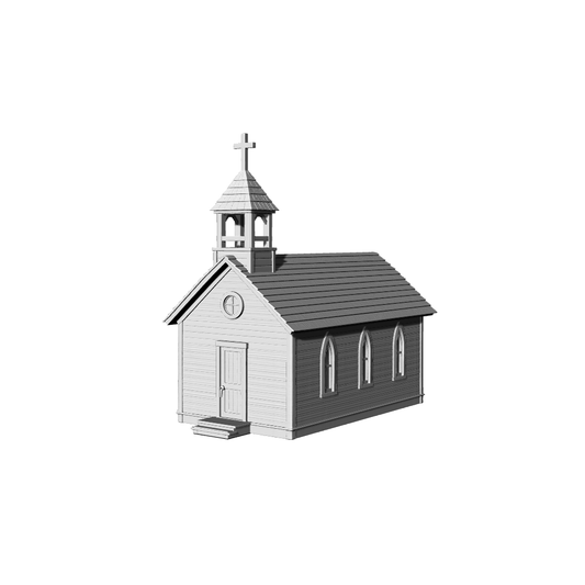 MRY-SFW LYTB434G  Miniature Scene Building Model Colonial Revival American Single Building Church