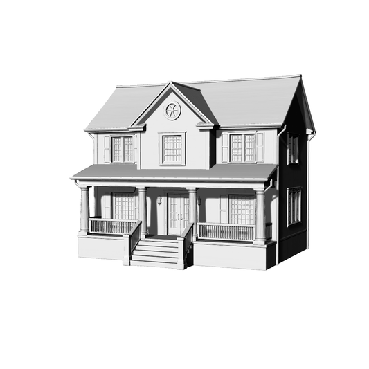 MRY-SFW LYTB440A  Miniature Scene Building Model Colonial Revival American Country Villa