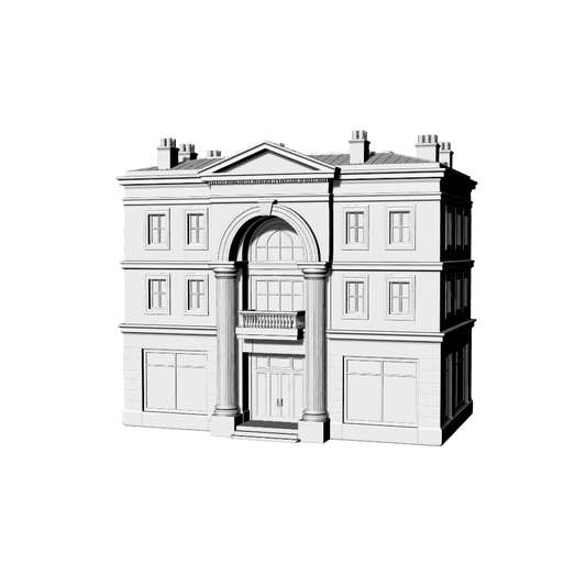 MRY-SFW LYTB443  Miniature Scene Building Model Neoclassical American Single Family Bank