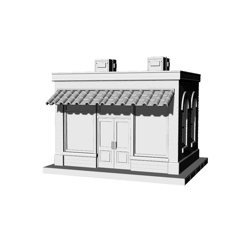 MRY-SFW LYTB445A  Miniature Scene Building Model American Town Commercial Building Corner Shop