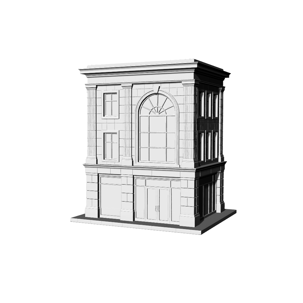 MRY-SFW LYTB447D  Miniature Scene Building Model Neoclassical Era American Single Family Shop