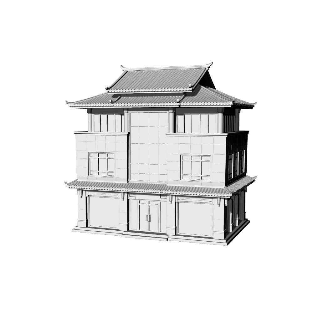 MRY-SFW LYTB456  Miniature Scene Building Model New Chinese Modern Single Family Shop