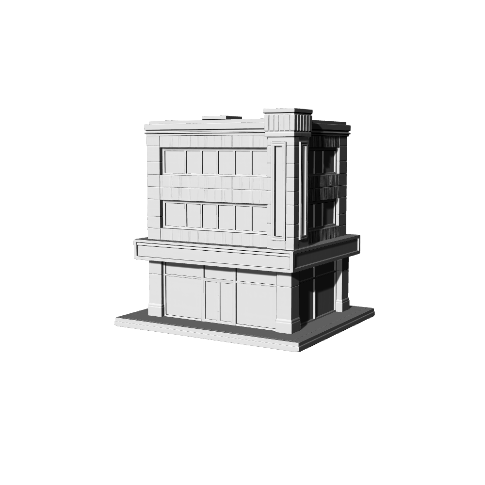 MRY-SFW LYTB457  Miniature Scene Building Model Modern American Art Deco Style Modernist Commercial Building