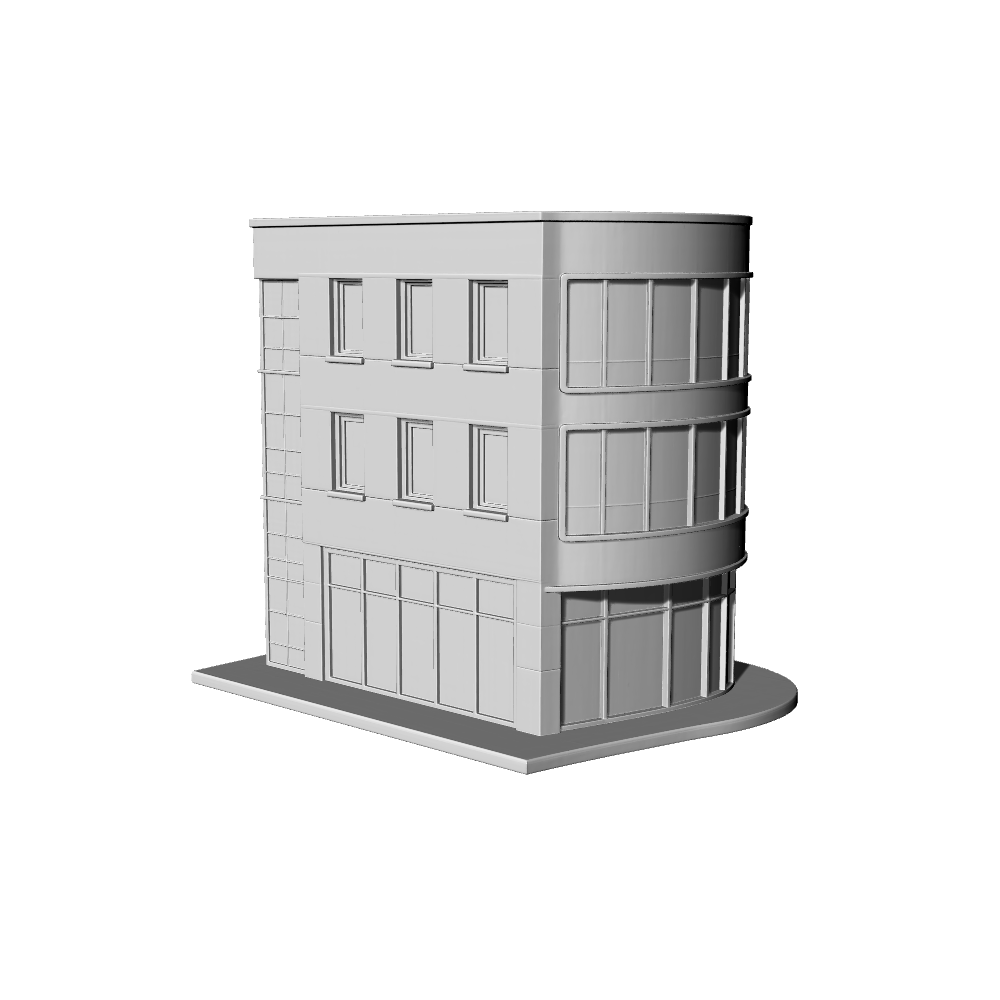 MRY-SFW LYTB458  Miniature Scene Building Model Modernism Curved Corner Shop Building Model Ornament