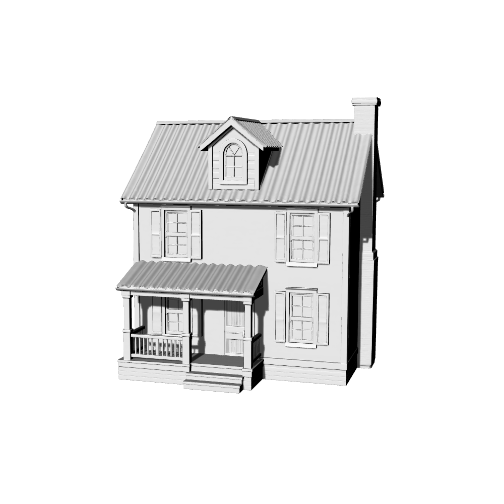 MRY-SFW LYTB460C  Miniature Scene Building Model Modern American Classic Special Roof Shape Farmhouse Building