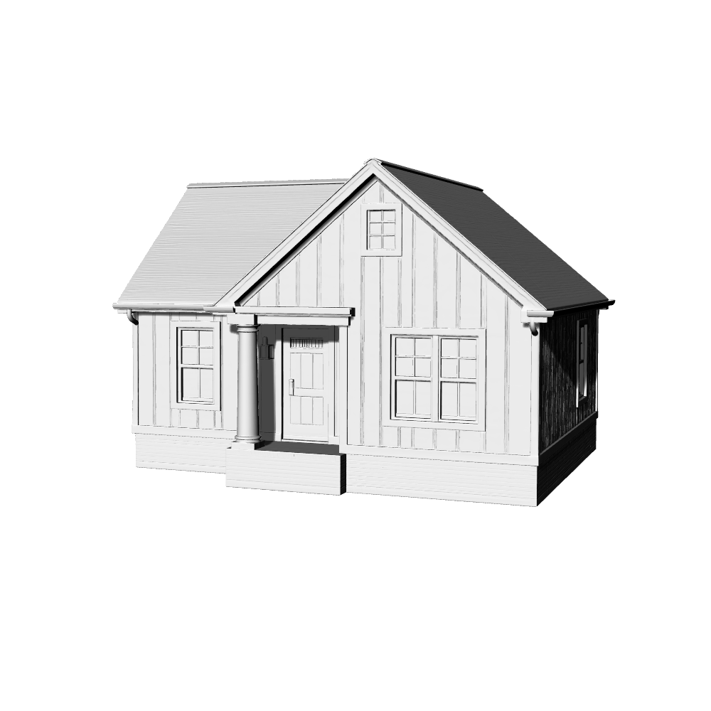 MRY-SFW LYTB460D  Miniature Scene Building Model Modern American Classic Special Roof Shape Farmhouse Building
