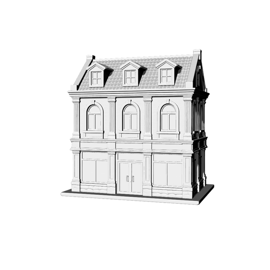 MRY-SFW LYTB464C  Miniature Scene Building Model European Classical Style Three Story Street Facing Shop Building