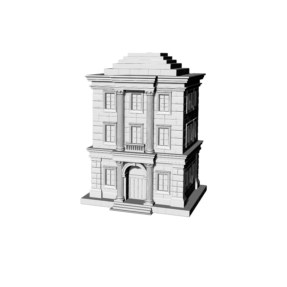 MRY-SFW LYTB464E  Miniature Scene Building Model European Classical Style Three Story Street Facing Shop Building