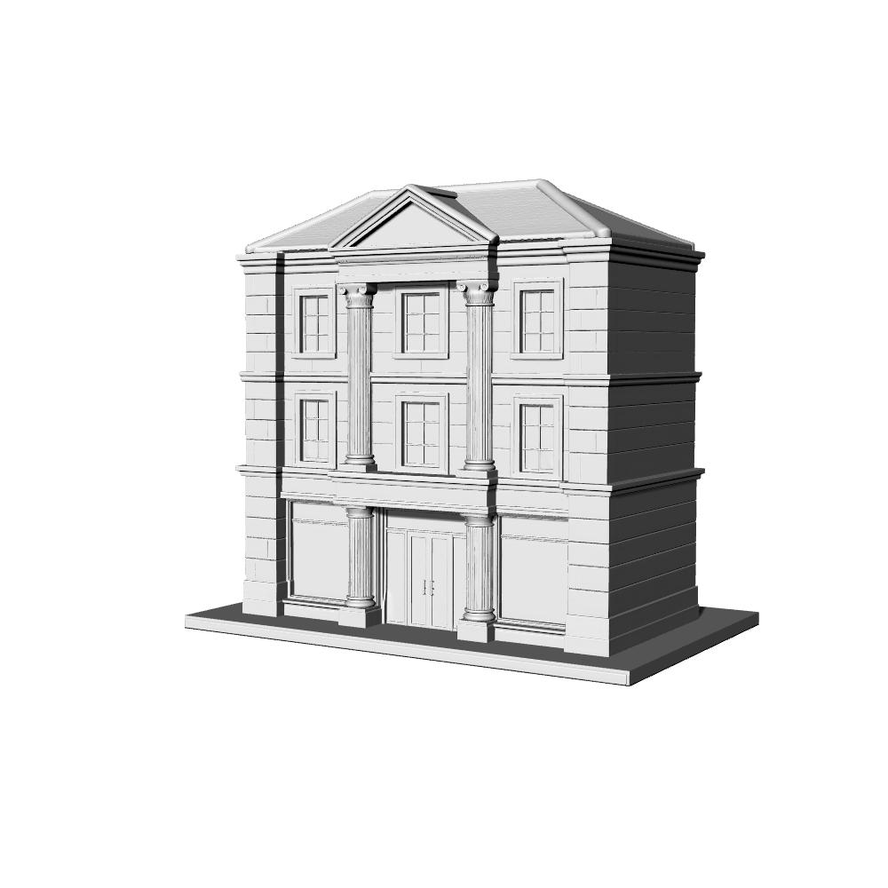 MRY-SFW LYTB464F  Miniature Scene Building Model European Classical Style Three Story Street Facing Shop Building
