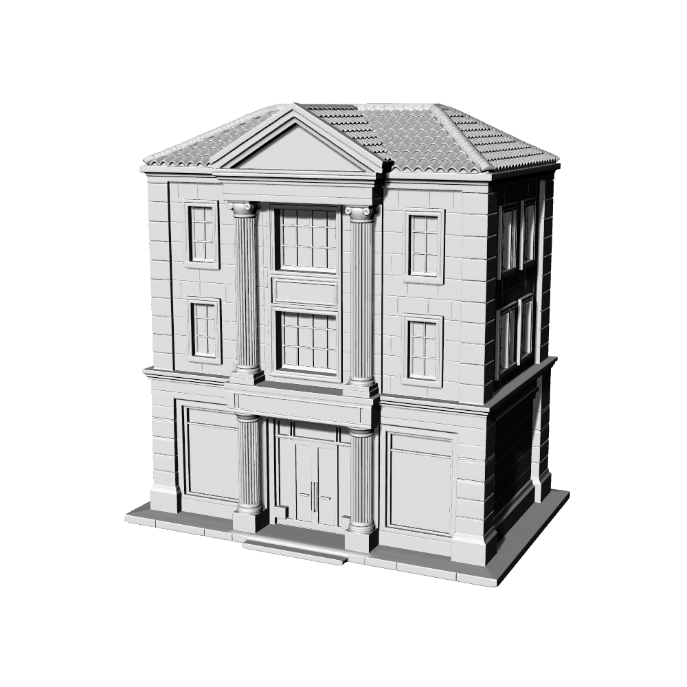 MRY-SFW LYTB464H  Miniature Scene Building Model European Classical Style Three Story Street Facing Shop Building