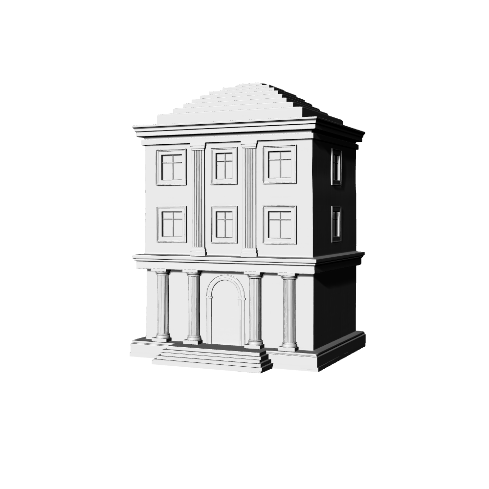 MRY-SFW LYTB465C  Miniature Scene Building Model French Neoclassicism Street Facing Corner Decorative Financial Building