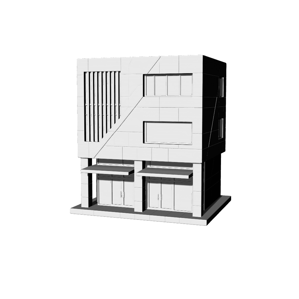 MRY-SFW LYTB466  Miniature Scene Building Model Modern Urban Simple Style Bank Building