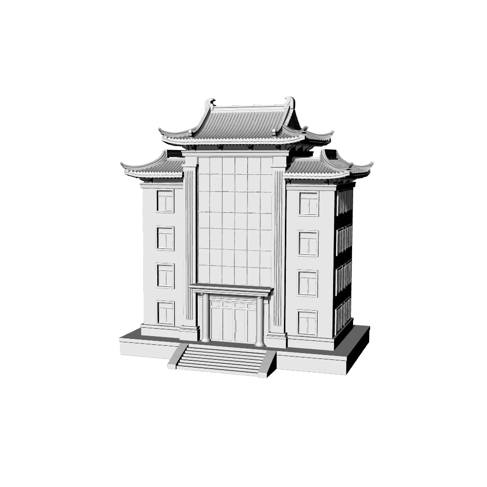 MRY-SFW LYTB467B  Miniature Scene Building Model Chinese Western Combined Style Single Family Financial Building Bank Building