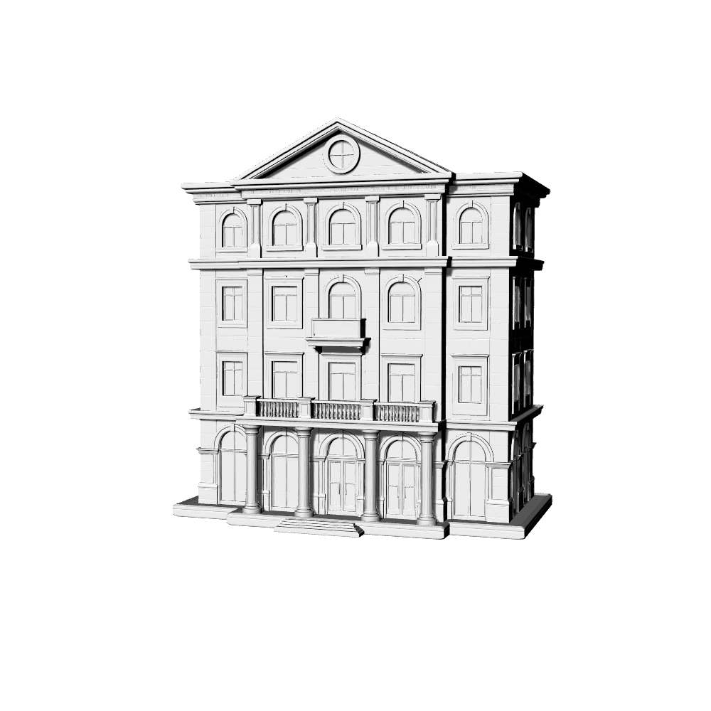 MRY-SFW LYTB473A  Miniature Scene Building Model European Classical Financial Building Model Ornament