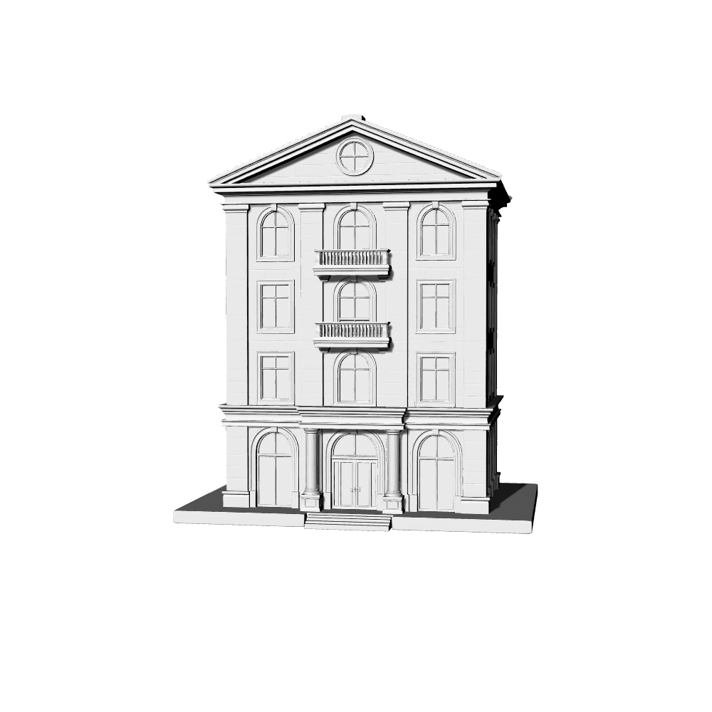 MRY-SFW LYTB473B  Miniature Scene Building Model European Classical Financial Building Model Ornament