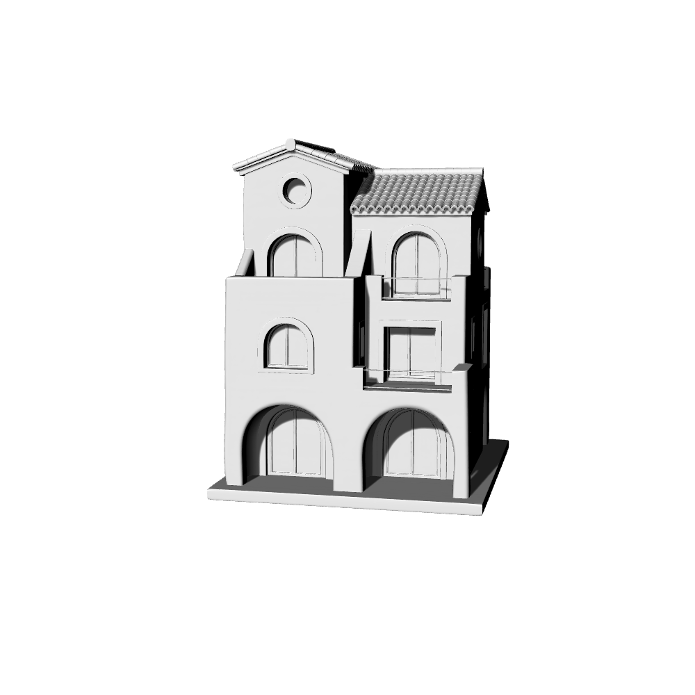 MRY-SFW LYTB478B  Miniature Scene Building Model Mediterranean Southern European Style Town Model Building