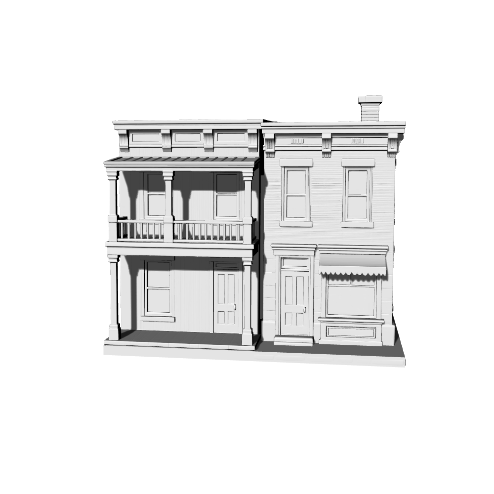 MRY-SFW LYTB480B  Miniature Scene Building Model American Victorian Style Townhouse Shop Residential Building